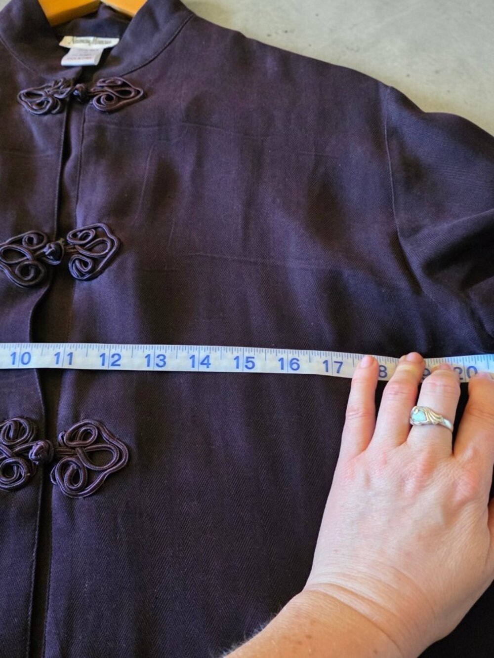 Neiman Marcus 100% Silk Purple Tai Chi Set PM Petite Medium Frog Closure Lounge - Picture 12 of 16